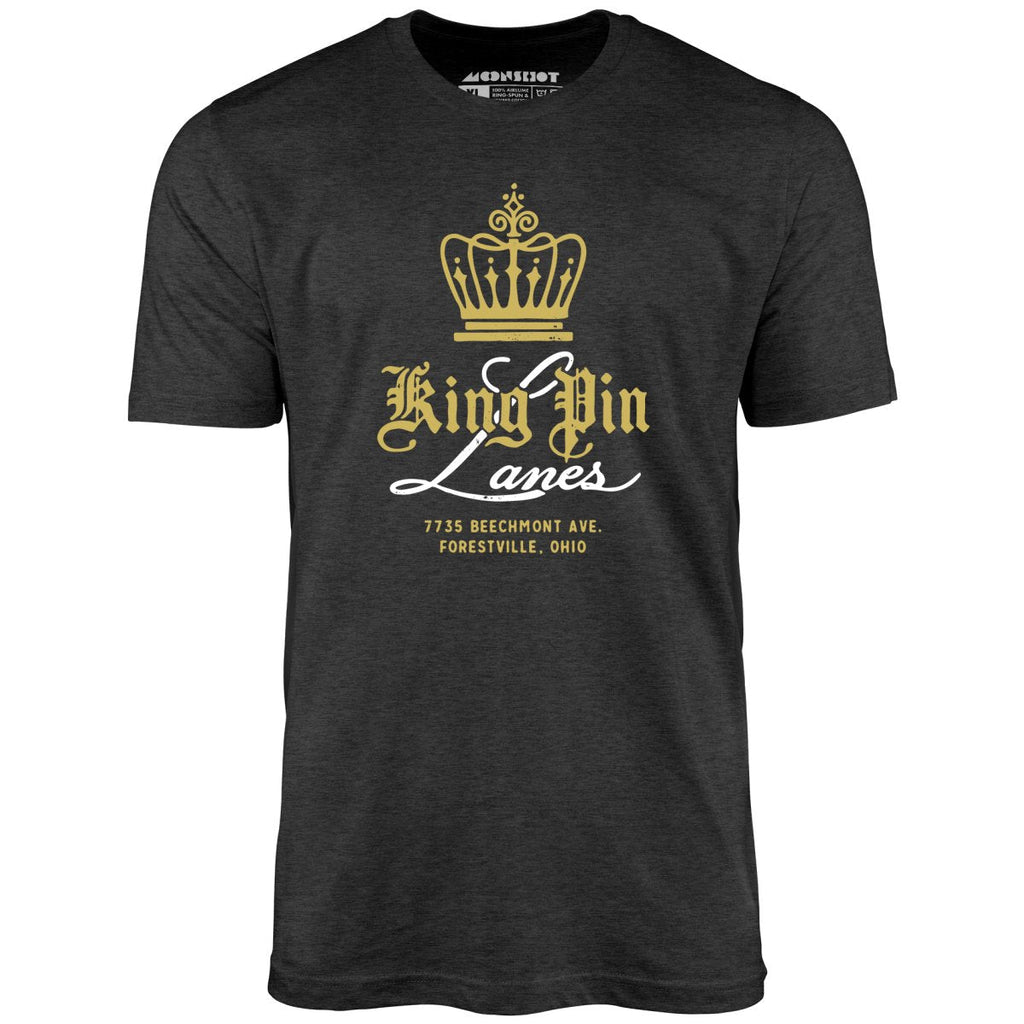 King Pin Lanes - Forestville, OH - Vintage Bowling Alley - Unisex T-Shirt