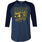 Kona Lanes v3 - Costa Mesa, CA - Vintage Bowling Alley - 3/4 Sleeve Raglan T-Shirt