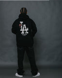 LA City Rose Black Hoodie