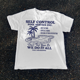 'SELF CONTROL POOL SERVICE' WHITE T-SHIRT