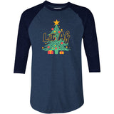 Lit AF Christmas Tree - 3/4 Sleeve Raglan T-Shirt Style001