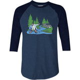 Livin' in a Van Down by The River - 3/4 Sleeve Raglan T-Shirt
