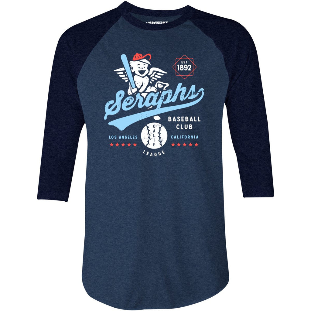 Los Angeles Seraphs - California - Vintage Defunct Baseball Teams - 3/4 Sleeve Raglan T-Shirt