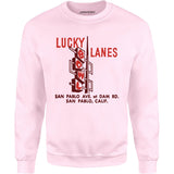 Lucky Lanes - San Pablo, CA - Vintage Bowling Alley - Unisex Sweatshirt