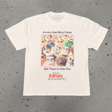 'ANXIETY HAS MANY FACES' BONE HEAVY WEIGHT T-SHIRT