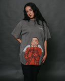 Mac Wings Oversized Garment-Dyed Big Face Cement Tee