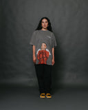 Mac Wings Oversized Garment-Dyed Big Face Cement Tee