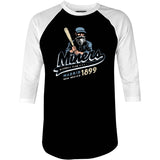 Madrid Miners - New Mexico - Vintage Defunct Baseball Teams - 3/4 Sleeve Raglan T-Shirt
