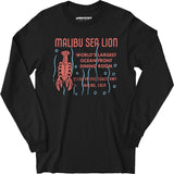 Malibu Sea Lion - Malibu, CA - Vintage Restaurant - Long Sleeve T-Shirt