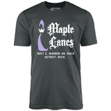 Maple Lanes - Detroit, MI - Vintage Bowling Alley - Unisex T-Shirt