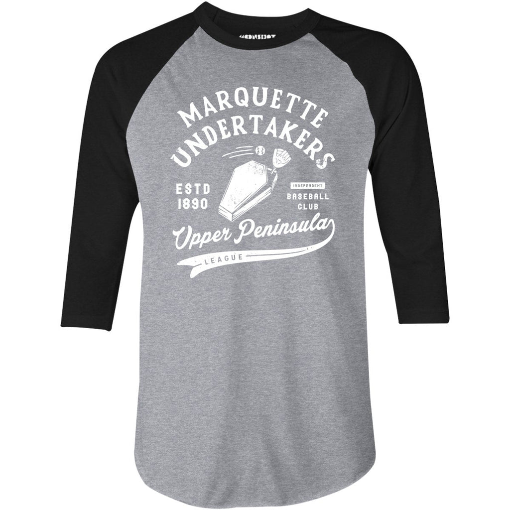 Marquette Undertakers - Michigan - Vintage Defunct Baseball Teams - 3/4 Sleeve Raglan T-Shirt