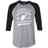 Marquette Undertakers - Michigan - Vintage Defunct Baseball Teams - 3/4 Sleeve Raglan T-Shirt
