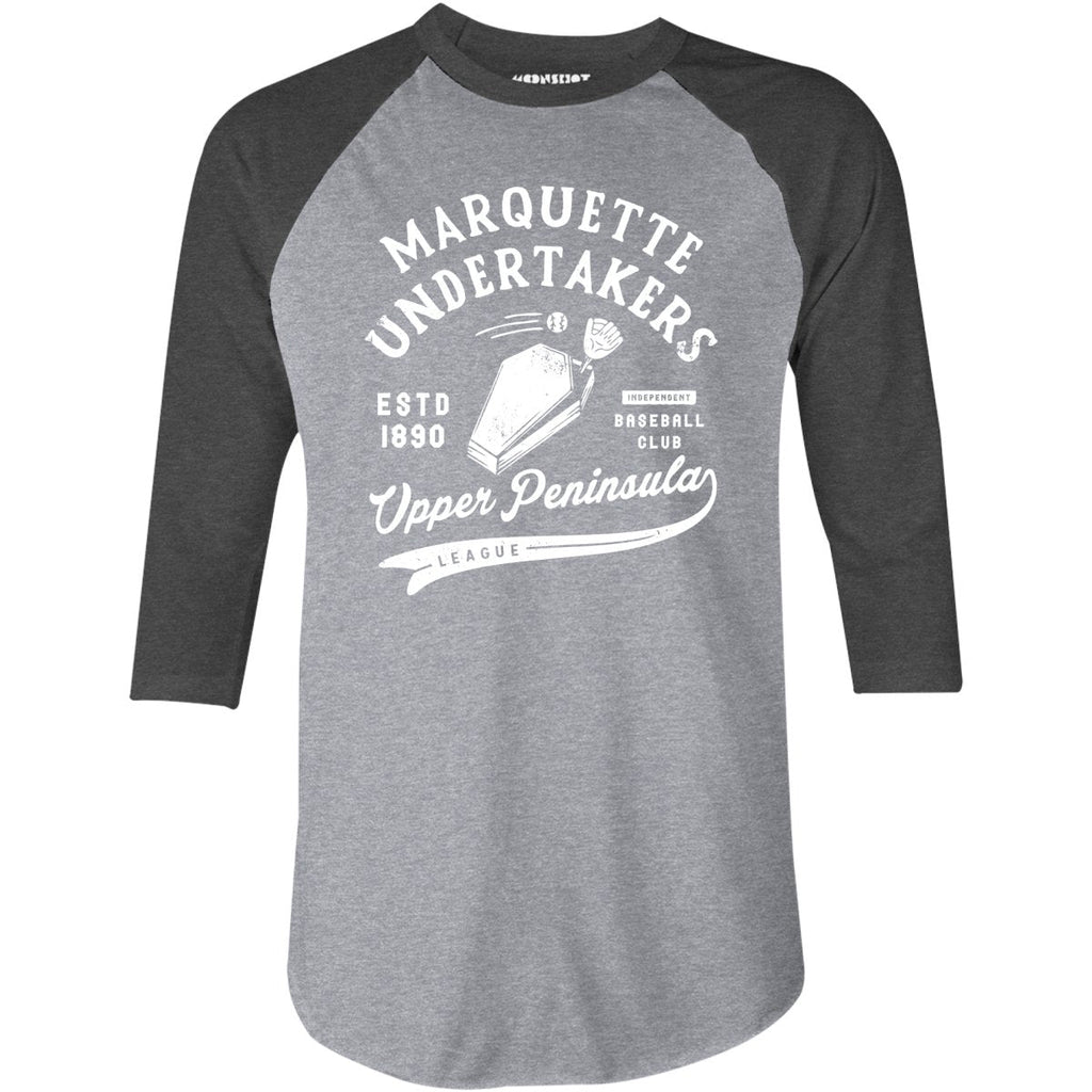 Marquette Undertakers - Michigan - Vintage Defunct Baseball Teams - 3/4 Sleeve Raglan T-Shirt