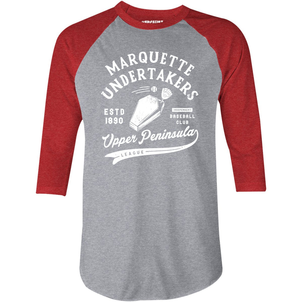 Marquette Undertakers - Michigan - Vintage Defunct Baseball Teams - 3/4 Sleeve Raglan T-Shirt