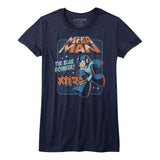 Mega Man Graphic Blu Bomber Womens T-Shirt
