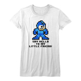 Mega Man Say Hello To My Little Friend Womens T-Shirt