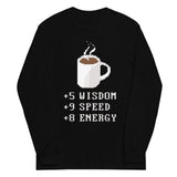 Coffee Plus To Stats Unisex Long Sleeve Tee