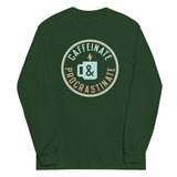 Caffeinate And Procrastinate Unisex Long Sleeve Tee
