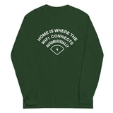Home Is Where The WiFI Connects Automatically Unisex Long Sleeve Tee