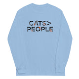 Cats>People Unisex Long Sleeve Tee
