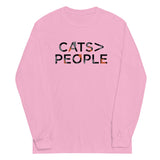 Cats>People Unisex Long Sleeve Tee