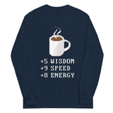Coffee Plus To Stats Unisex Long Sleeve Tee