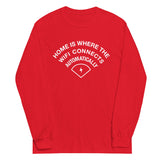 Home Is Where The WiFI Connects Automatically Unisex Long Sleeve Tee