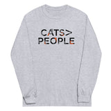 Cats>People Unisex Long Sleeve Tee