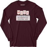 Mesa Theatre - Costa Mesa, CA - Vintage Movie Theatre - Long Sleeve T-Shirt