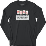 Mesa Theatre - Costa Mesa, CA - Vintage Movie Theatre - Long Sleeve T-Shirt