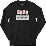 Mesa Theatre - Costa Mesa, CA - Vintage Movie Theatre - Long Sleeve T-Shirt