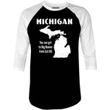 Michigan - 3/4 Sleeve Raglan T-Shirt