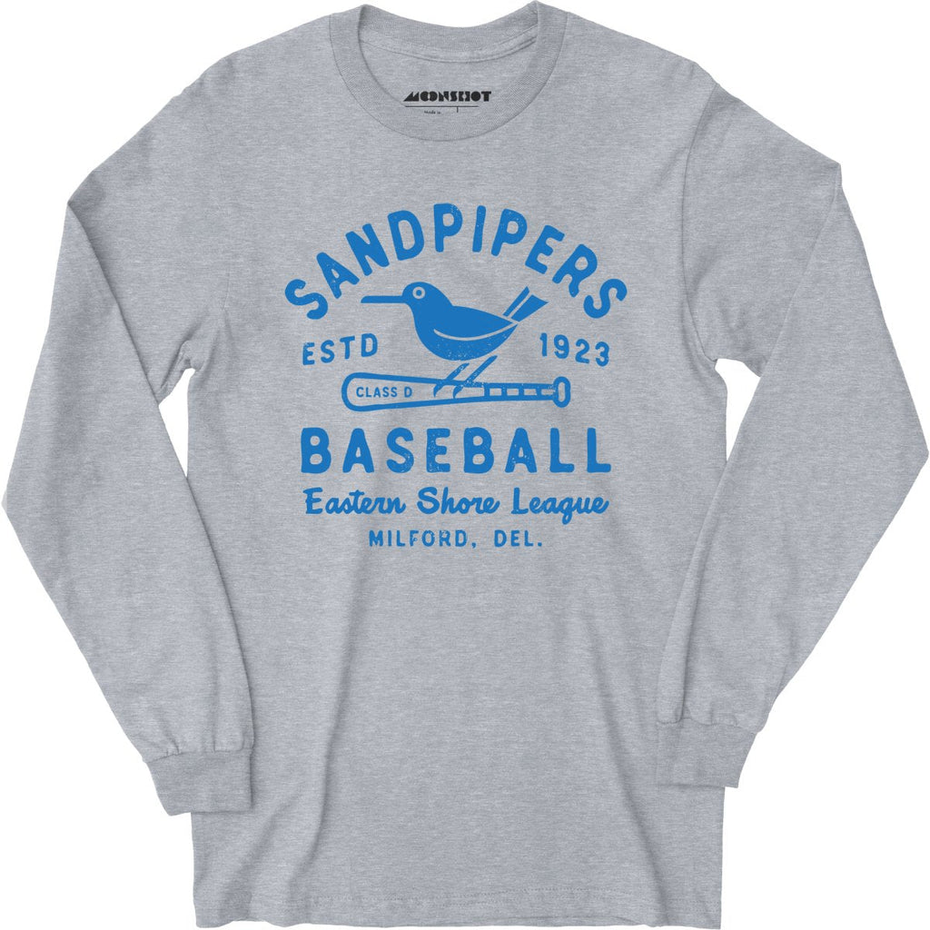Milford Sandpipers - Delaware - Vintage Defunct Baseball Teams - Long Sleeve T-Shirt