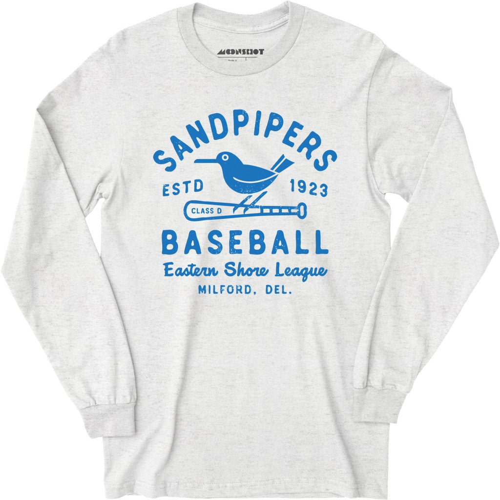 Milford Sandpipers - Delaware - Vintage Defunct Baseball Teams - Long Sleeve T-Shirt