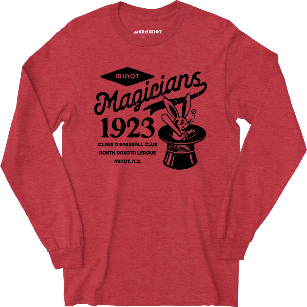 Minot Magicians - North Dakota - Vintage Defunct Baseball Teams - Long Sleeve T-Shirt