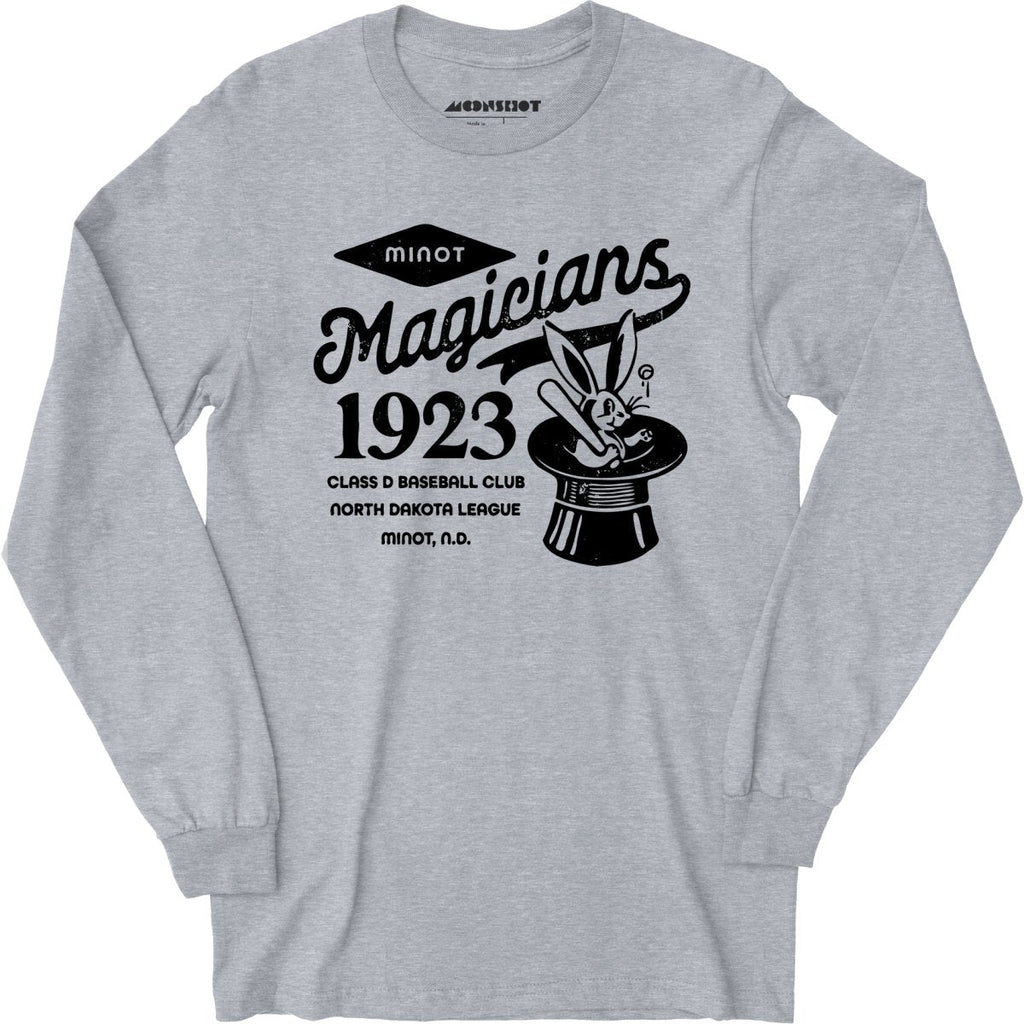 Minot Magicians - North Dakota - Vintage Defunct Baseball Teams - Long Sleeve T-Shirt