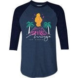 Mirage Volcano - Vintage Las Vegas - 3/4 Sleeve Raglan T-Shirt