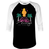 Mirage Volcano - Vintage Las Vegas - 3/4 Sleeve Raglan T-Shirt