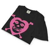 Misfits Heart Skull Mineral Wash Womens Crop Tee