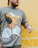 Mr. Williams Oversized Garment-Dyed Big Face Cement Tee