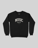 Music Heals Crewneck Black Sweatshirt