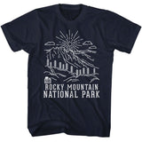 National Parks - Rocky Mountain Minimal Line Art T-Shirt