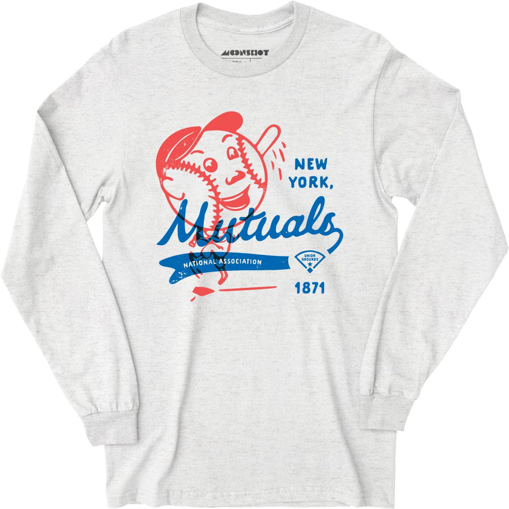 New York Mutuals - Vintage Defunct Baseball Teams - Long Sleeve T-Shirt