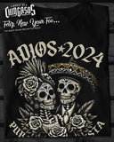 Adios 2024 Feliz AÃ±o Nuevo New Years Calaveras T-Shirt