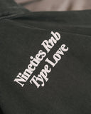Nineties Rnb Type Love Relaxed Faded Black Hoodie
