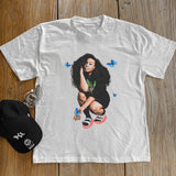 SZA BUTTERFLY GARDDEN HEAVYWEIGHT WHITE TSHIRT
