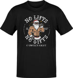 Premium No Lifts No Gifts Buff Santa T-shirt