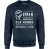 Norfolk Elk Horns - Nebraska - Vintage Defunct Baseball Teams - Unisex Sweatshirt
