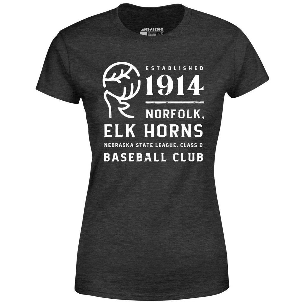 Norfolk Elk Horns - Nebraska - Vintage Defunct Baseball Teams - Women's T-Shirt