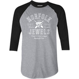 Norfolk Jewels - Virginia - Vintage Defunct Baseball Teams - 3/4 Sleeve Raglan T-Shirt